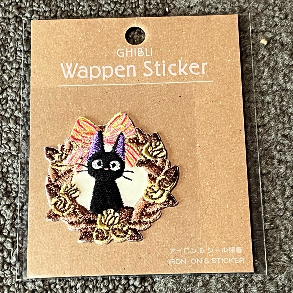 Studio Ghibli Kiki’s Delivery Service Jiji Embroidered Iron-On Patch Wappen Cute